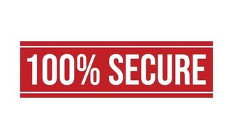 100 Percent Secure Rubber Stamp vector