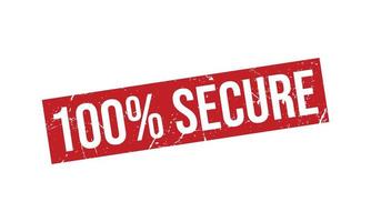 100 Percent Secure Rubber Stamp vector