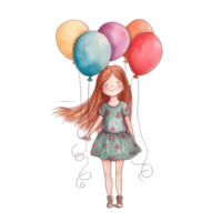 meisje met ballonnen png