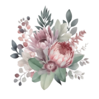 Watercolor flower isolated. png