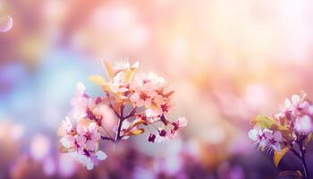 nature background with spring blooming flowers. photo