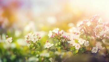 nature background with spring blooming flowers. photo