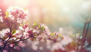 nature background with spring blooming flowers. photo