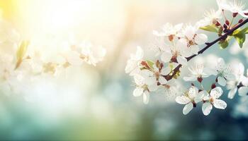 nature background with spring blooming flowers. photo