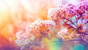 nature background with spring blooming flowers. photo