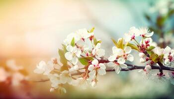 nature background with spring blooming flowers. photo