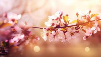 nature background with spring blooming flowers. photo