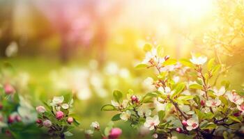 nature background with spring blooming flowers. photo