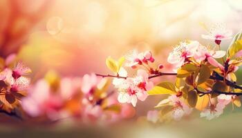 nature background with spring blooming flowers. photo