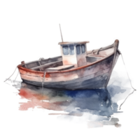 aquarelle bateau coupé png