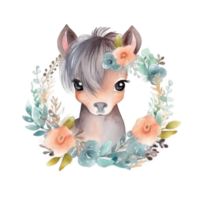 Cute watercolor pony png