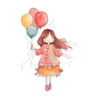 flicka med ballonger png