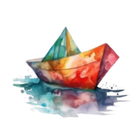 Watercolor boat cutout png