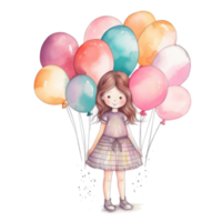 Girl with balloons png