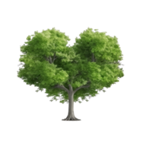 verde corazón forma árbol. png