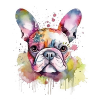 francês buldogue aquarela. png