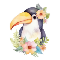 söt vattenfärg toucan fågel. png