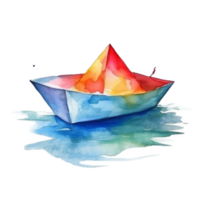 Watercolor boat cutout png