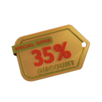 icon discount 3d render with orange color png