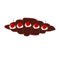 Croissant chocolate with cherry png