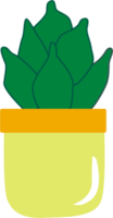 tekenfilm cactus in de potten. tekening stijl. illustratie png