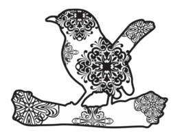 ornamento de mandala de pássaro png