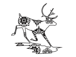 Horned Deer Mandala Ornament png