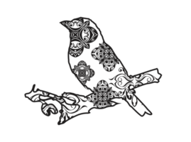 ornamento de mandala de pássaro png