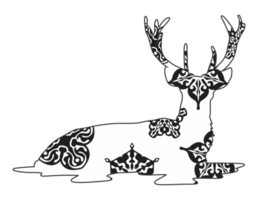 Horned Deer Mandala Ornament png