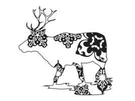 Horned Deer Mandala Ornament png