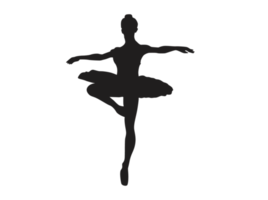 Silhouette of a Ballet Dancing Woman png