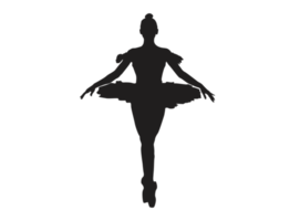 Silhouette of a Ballet Dancing Woman png