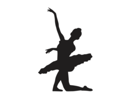 Silhouette of a Ballet Dancing Woman png