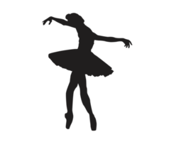 Silhouette of a Ballet Dancing Woman png