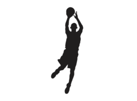 silueta de un baloncesto jugador que lleva un baloncesto png
