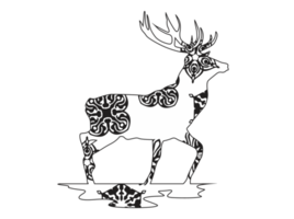 Horned Deer Mandala Ornament png