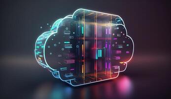 digital cloud storage icon server online social network. photo