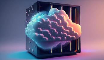 digital cloud storage icon server online social network. photo