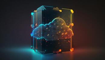 digital cloud storage icon server online social network. photo