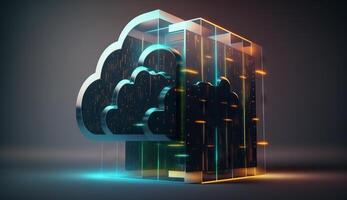 digital cloud storage icon server online social network. photo