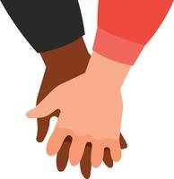 Black And White Hands Together vector