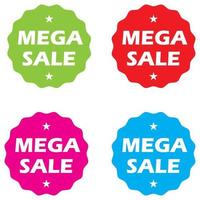 Vector Image Of Stickers For Mega Sale Promotion