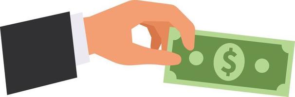 Vector Image Of A Hand Holding A Dollar Banknote