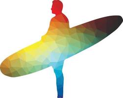 Vector Silhouette Of A Surfer