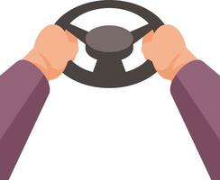 Vector Illustration Of Hands On The Steering Wheel