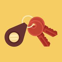 Vector Image Of Two Keys On A Keychain