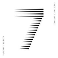 Number seven 7 logo lines abstract modern art vector