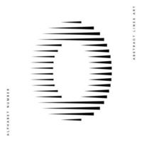 Number zero 0 logo lines abstract modern art vector