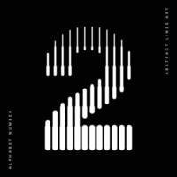 Number two 2 logo lines abstract modern art vector