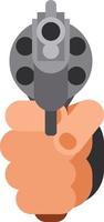 Vector Image Of A Hand Holding A Revolver, Front View